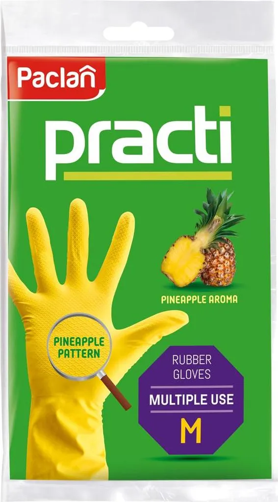 Paclan Practi Guanti in Gomma Profumati M - Comfort e Igiene Casa