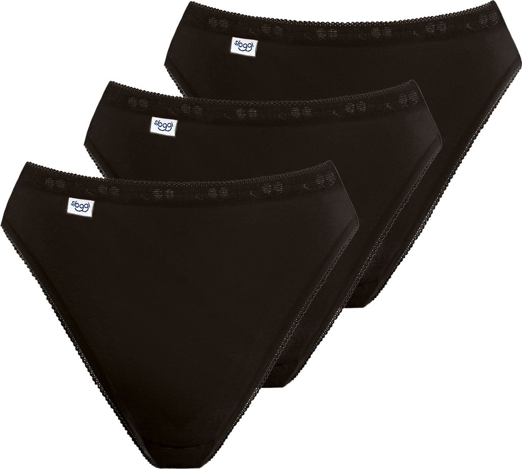 Sloggi Slip Tai pour femmes, lot de 3 - Basic+, uni noir 40 Image du produit 