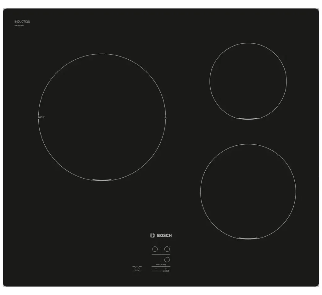 Table induction Bosch S2 3 foyers 60cm 4600W commandes frontales