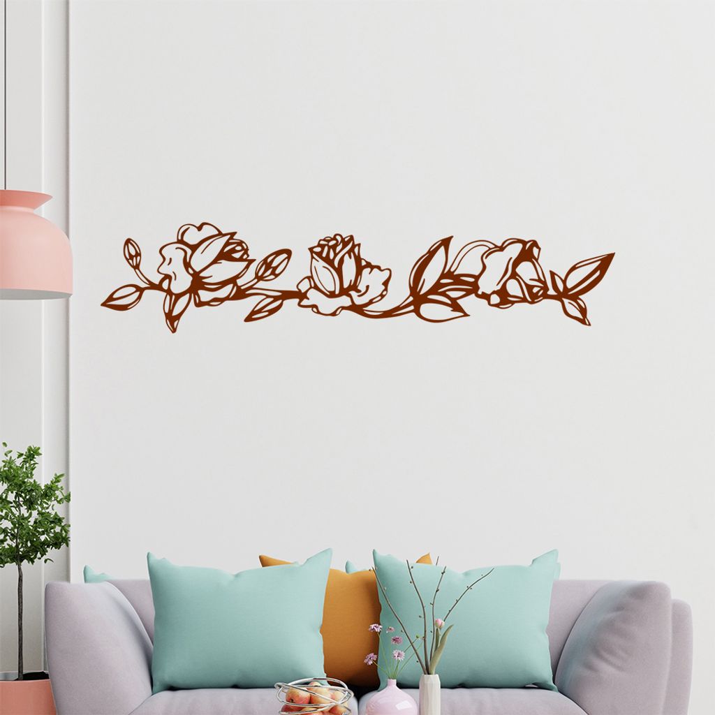 Blumen - Ranken Wandtattoo in 6 Größen - Wandaufkleber Wall Sticker - Dekoration, Küche, Wohnzimmer, Schlafzimmer, Badezimmer