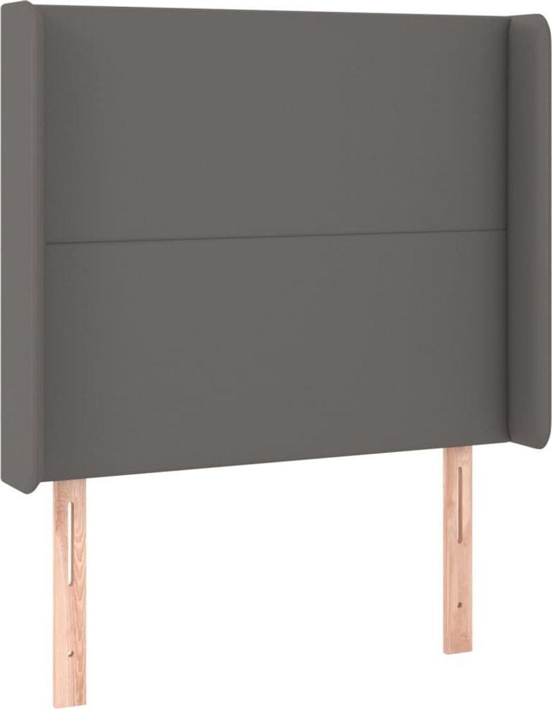 Kopfteil mit Ohren Grau 83x16x118/128 cm Kunstleder