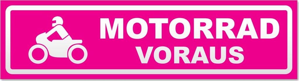 Motorrad voraus Motiv 2 invertiert Magnetschild Schild magnetisch