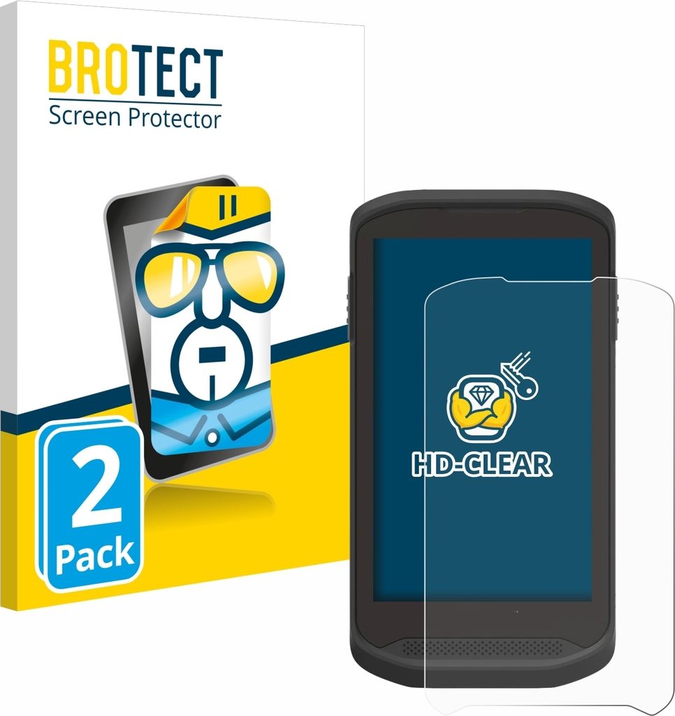 2x Für Zebra TC25 Schutzfolie BROTECT Displayschutz Display Schutz Folie Klar Transparent