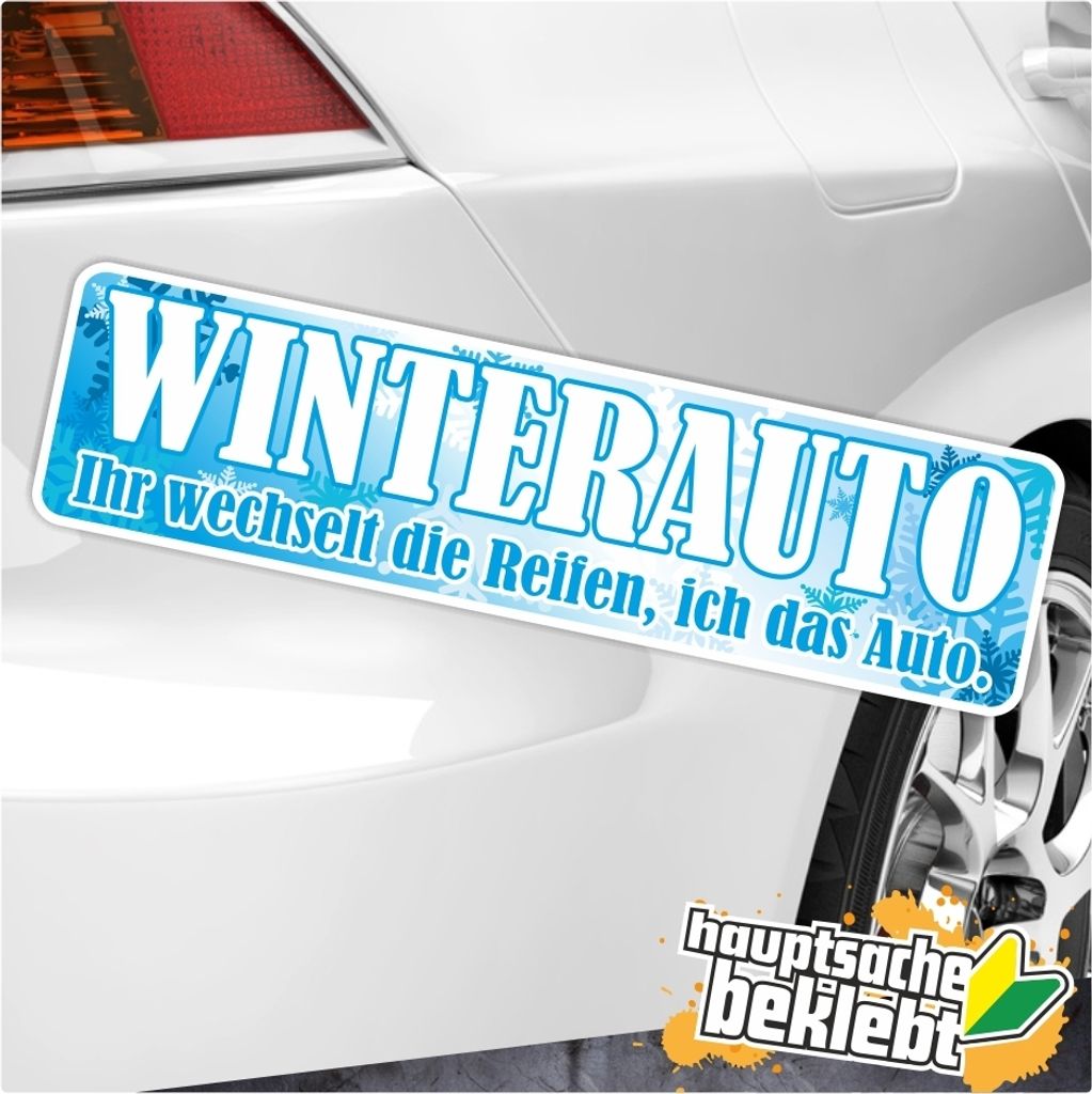 Kiwistar - Autoaufkleber - Winterauto - 40 x 24 cm - für Auto, Laptop, Fahrrad, LKW, Motorrad Aufkleber mehrfarbig Sticker Decal