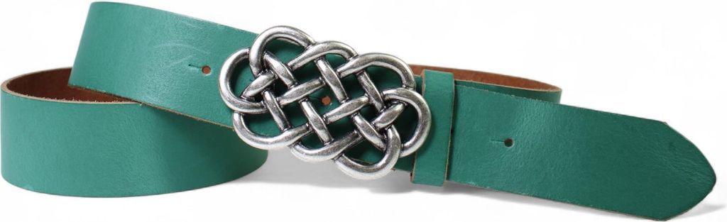 FRONHOFER Damen Ledergürtel 4 cm echt Leder mit keltischer Gürtelschnalle altsilber