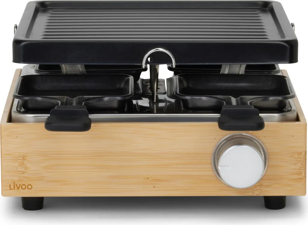 Appareil à raclette 800W avec plaque de gril antiadhésive Livoo 4 pers