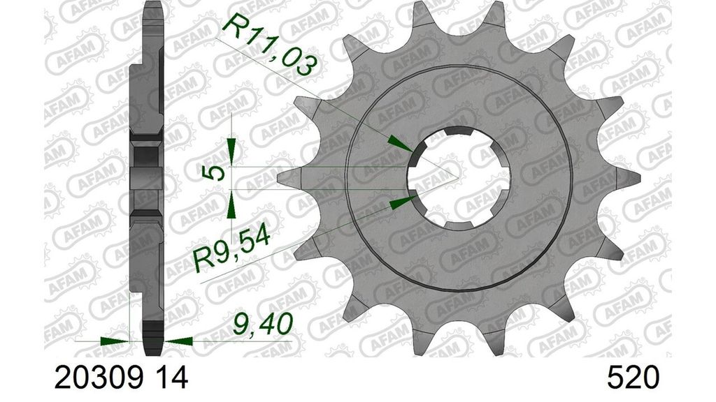 AFAM Standard Stahlritzel vorne 20309 - 520