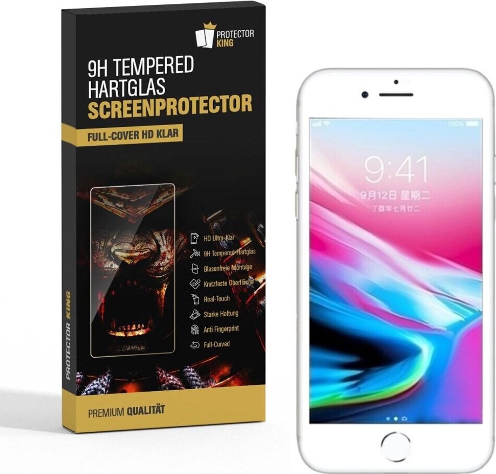 2x 9H Hartglas für iPhone 6 6S FULL COVER Panzerfolie Displayschutzfolie KLAR WS