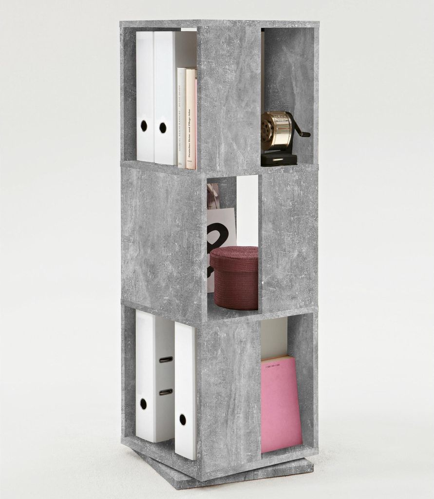 Drehregal Dekoregal Ablageregal Aktenregal Ordnerregal Holzregal Regal "Jork" Beton LA