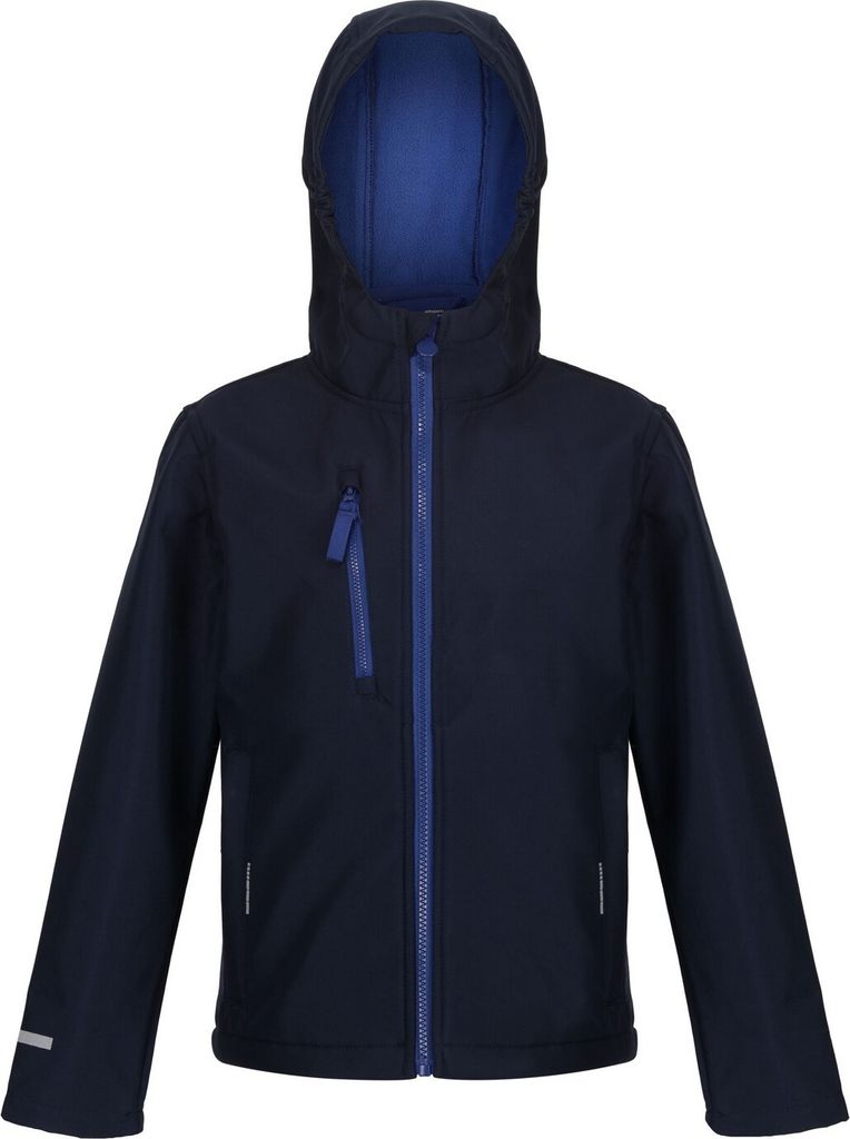 Regatta - "Ablaze" Softshelljacke mit Kapuze für Kinder FK2529 (104) (Marineblau/Königsblau)