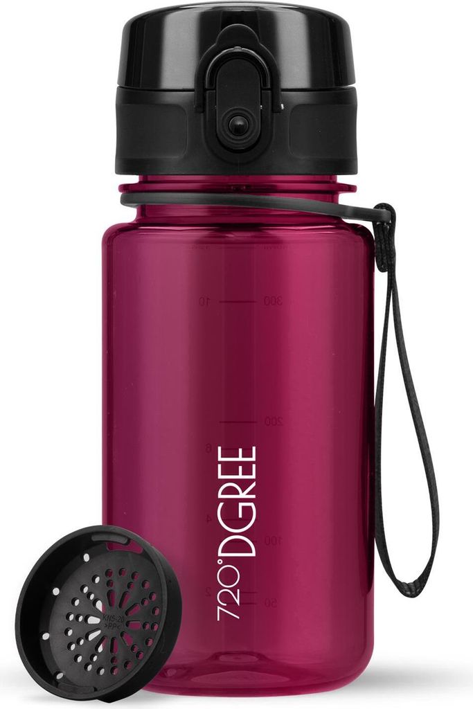 uberBottle crystalClear Trinkflasche mit Sieb 350ml / Lavish Plum/ 720DGREE
