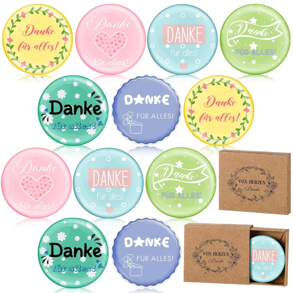 Cadeau Noël collègues lot de 12 aimants merci avec coffret cadeau