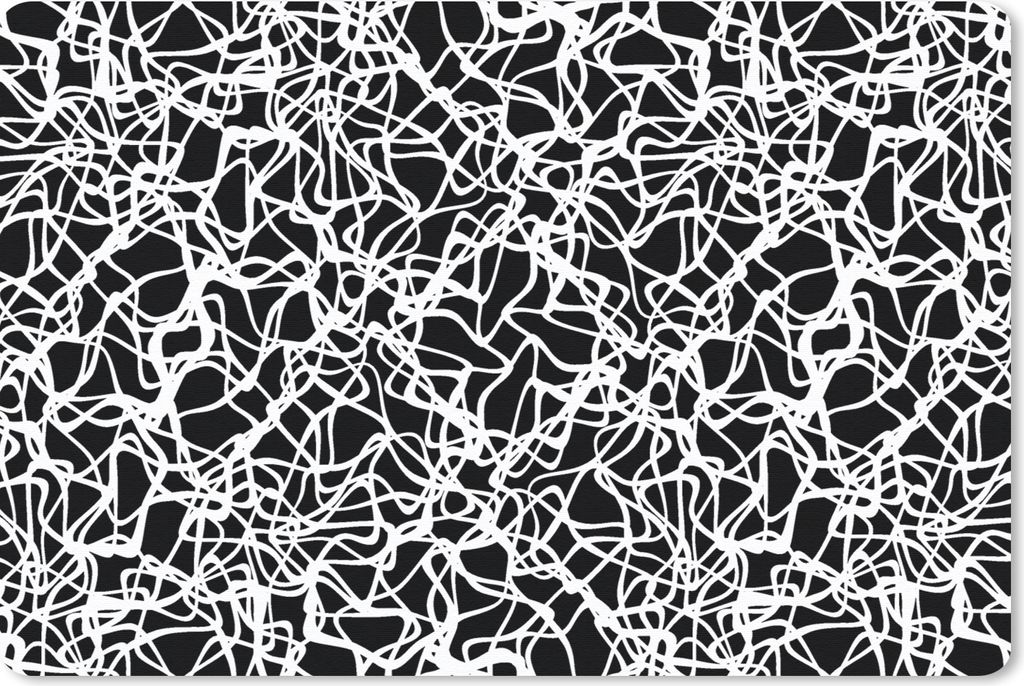 MuchoWow Schreibtischunterlage Muster - Abstrakt - Schwarz und Weiß 60x40 cm - XXL Mauspad - Großes Mauspad