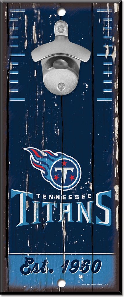 NFL Tennessee Titans Bottle Opener Wood Sign Holzschild Wandschmuck