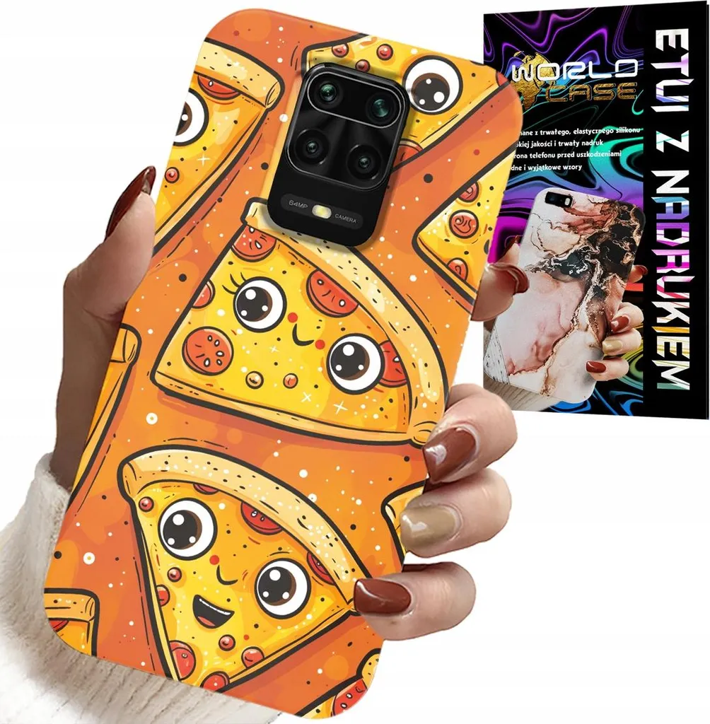 Custodia Xiaomi Note 9S / 9 Pro Pizza Design + Protezione Vetro 9H