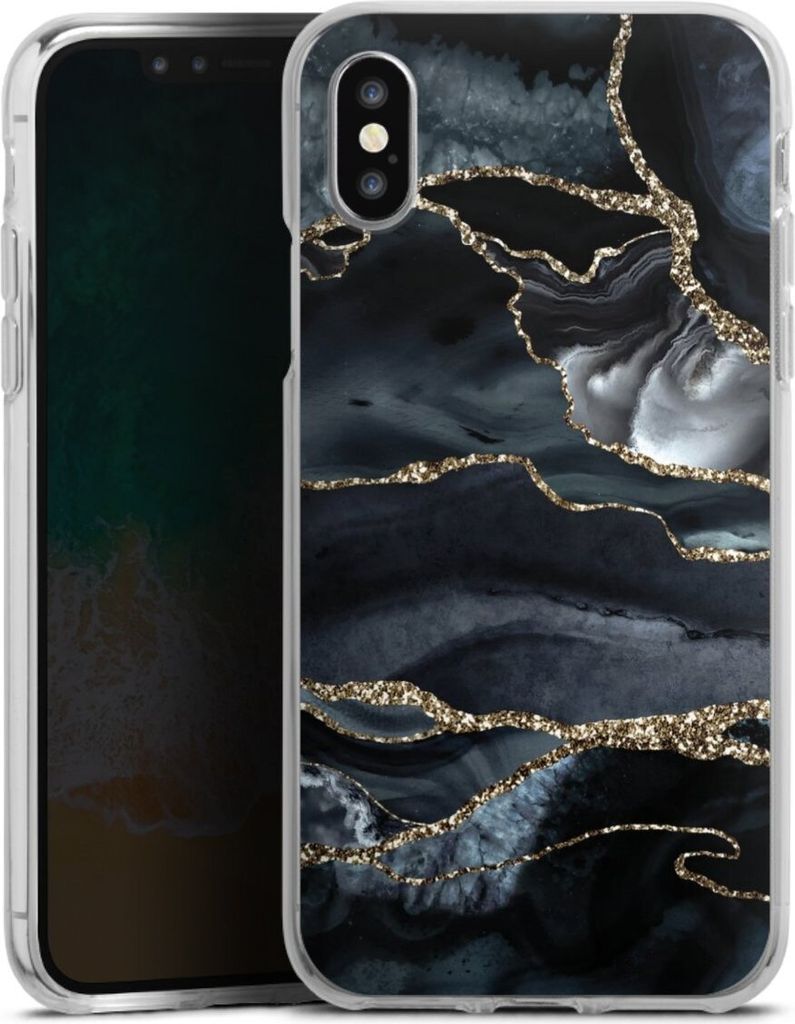 DeinDesign Handyhülle für Apple iPhone X Silikon Hülle Case Smartphone Schutzhülle Glitzer Look Marmor Trends