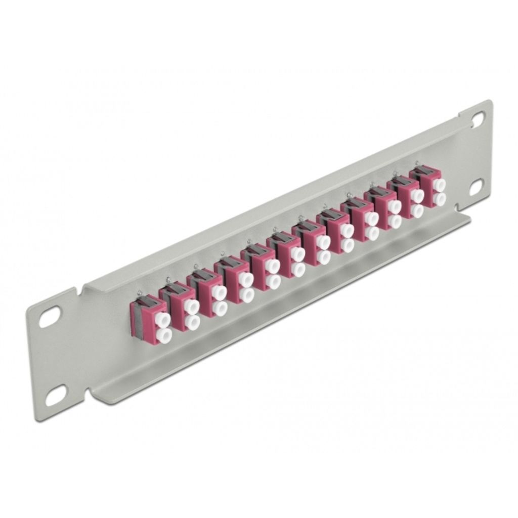 Delock 10 Zoll LWL Patchpanel 12 Port LC Duplex violett 1 Produktbild 