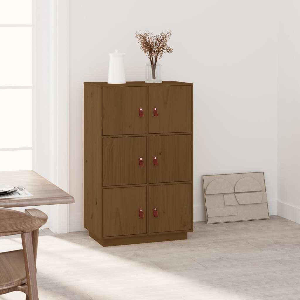 Maison Exclusive - Highboard Honigbraun 67x40x108,5 cm Massivholz Kiefer