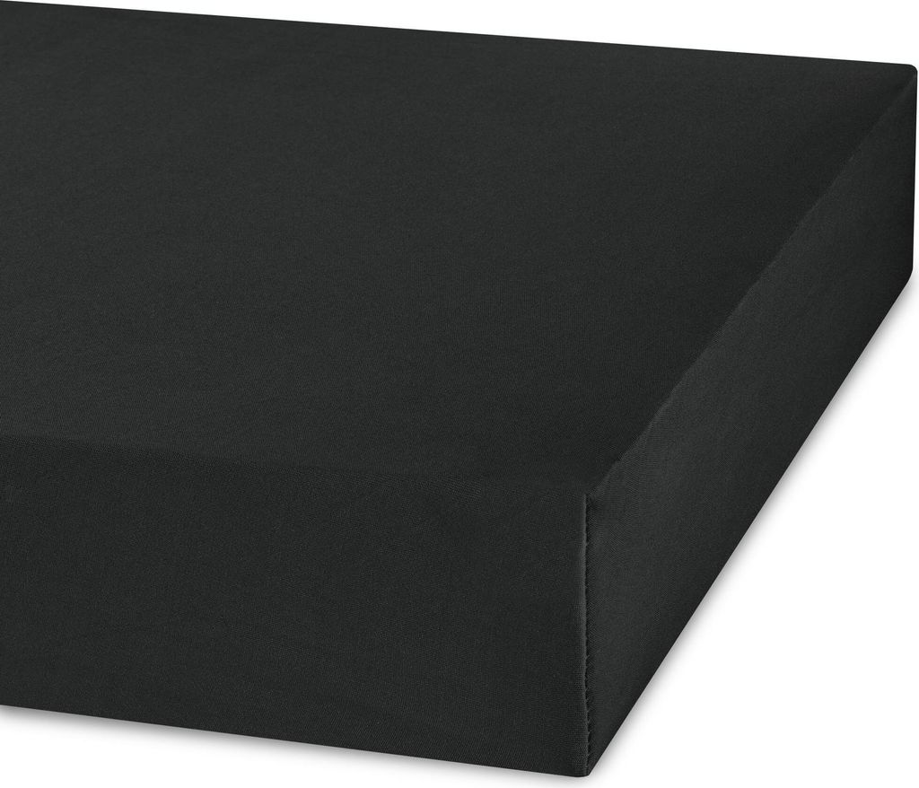 Jade Spannbettlaken 140x200-160x200 schwarz Polyester Microfaser-Jersey 135g/m²
