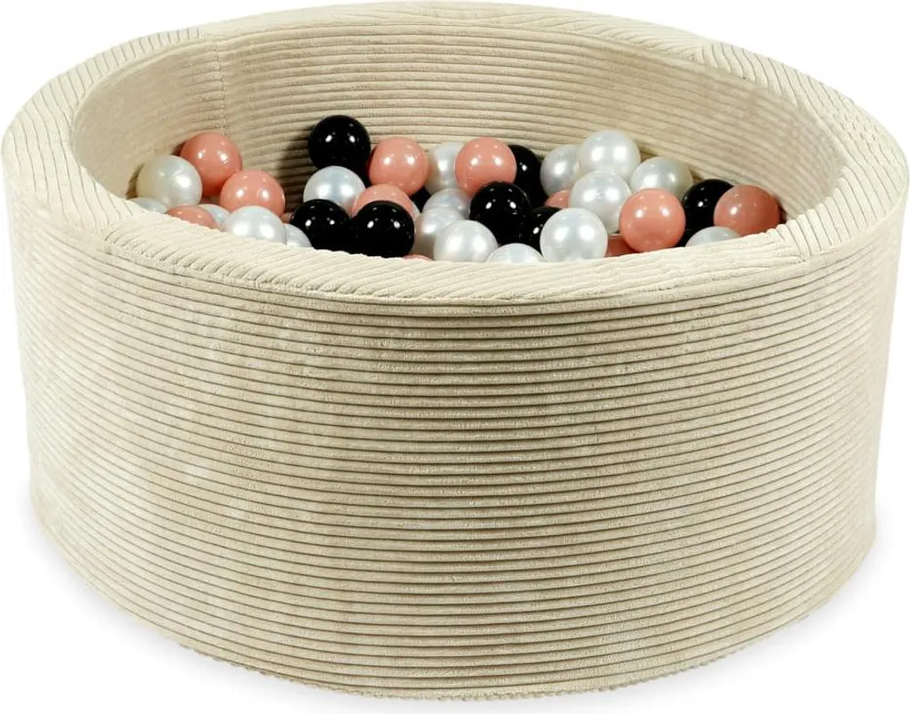Piscine sèche éveil bébé 90x40 beige Cord avec 300 balles colorées