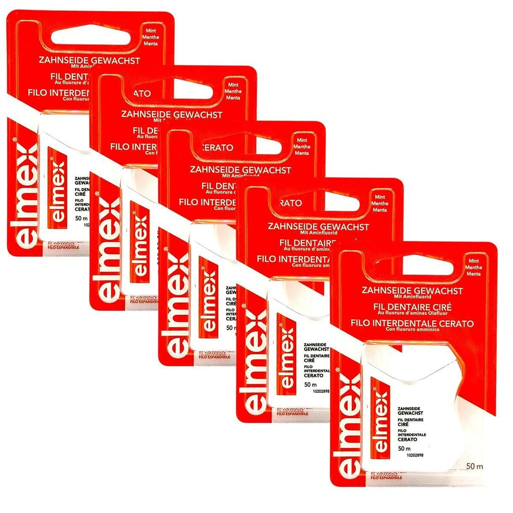 Elmex Zahnseide gewachst mit Flauscheffekt Mint Aroma 5x 50 Produktbild 