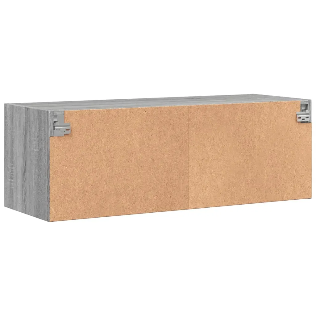 Armadio a muro con ante in vetro Grigio Sonoma 102x37x35 cm - 9