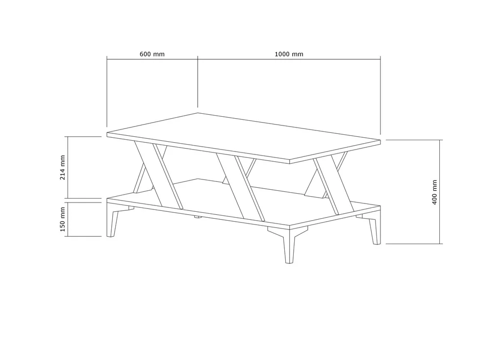 Table Basse pour Salon Moderne, Plateau 100 cm Anthracite et Bois - 4