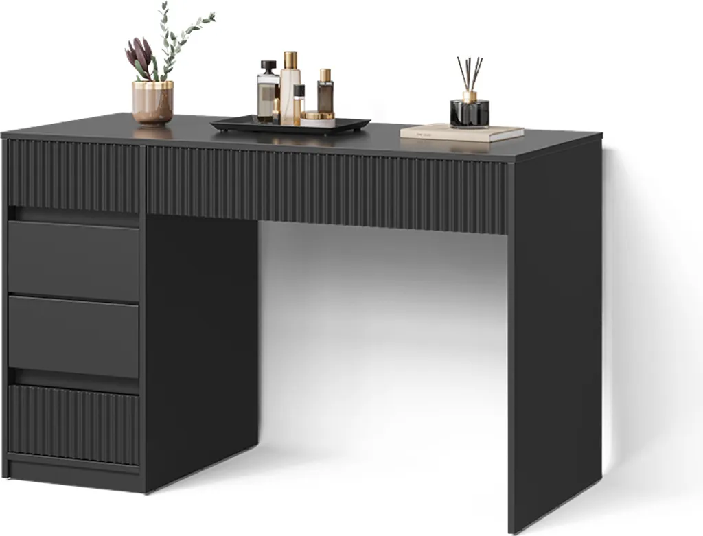 Coiffeuse noire mate Livinity Allia 52462 structure robuste épurée