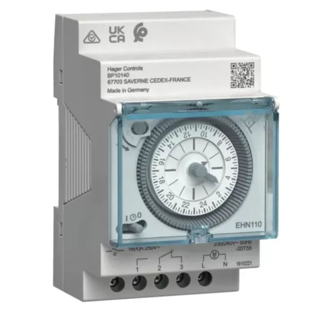 Hager Schaltuhr elektromechanisch EHN110 o.Gangreserve Tagesuhr 1W 16A 1 (EHN110)