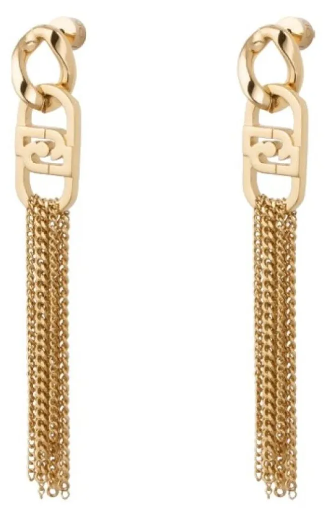 Boucles d'oreilles longues LJ3057 avec chaînes pendantes tendance dorées