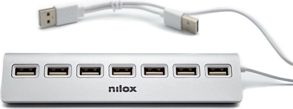 Nilox NXHU7ALU2, USB 2.0, USB 2.0, 480 Mbit/s, Grau, Aluminium, 21 mm
