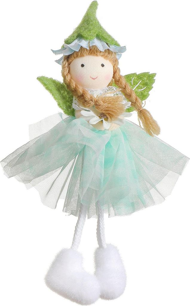 Frühlingsfee-Mädchen-Ornament, Blumenengel-Anhänger, verträumte Märchen-Dekoration für Weihnachtsbaum, Hochzeit, Party