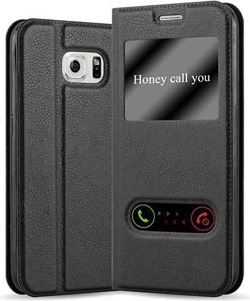 Cadorabo Schutzhülle für Samsung Galaxy S6 Hülle in Schwarz Handyhülle Book Case Cover Etui