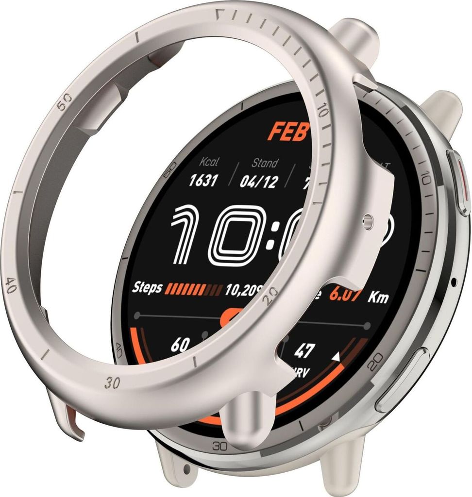 Für Amazfit Active 2 Design Kunststoff PC Watch Schutz Gehäuse Hülle Beige