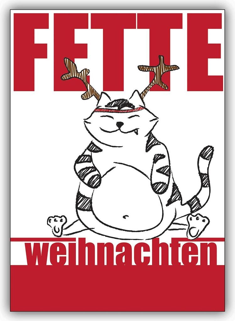 Fette Weihnachten mit dieser dicken Katze als Weihnachtskarte