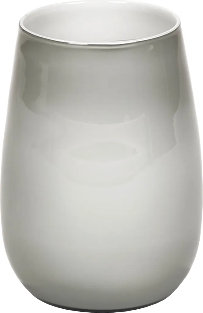 Vase Lambert Pisano H30 cm en Verre Double Couche Finition Platine