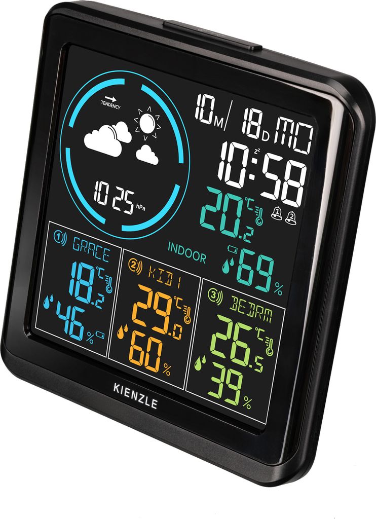 Stazione Meteo Per Casa Retroilluminata Termometro Ambiente Interno Esterno Stazione Meteorologica Wireless Stazione Di Previsioni Meteorologiche Meteo Da Casa Monitor Aria Interna Ed Esterna - 2