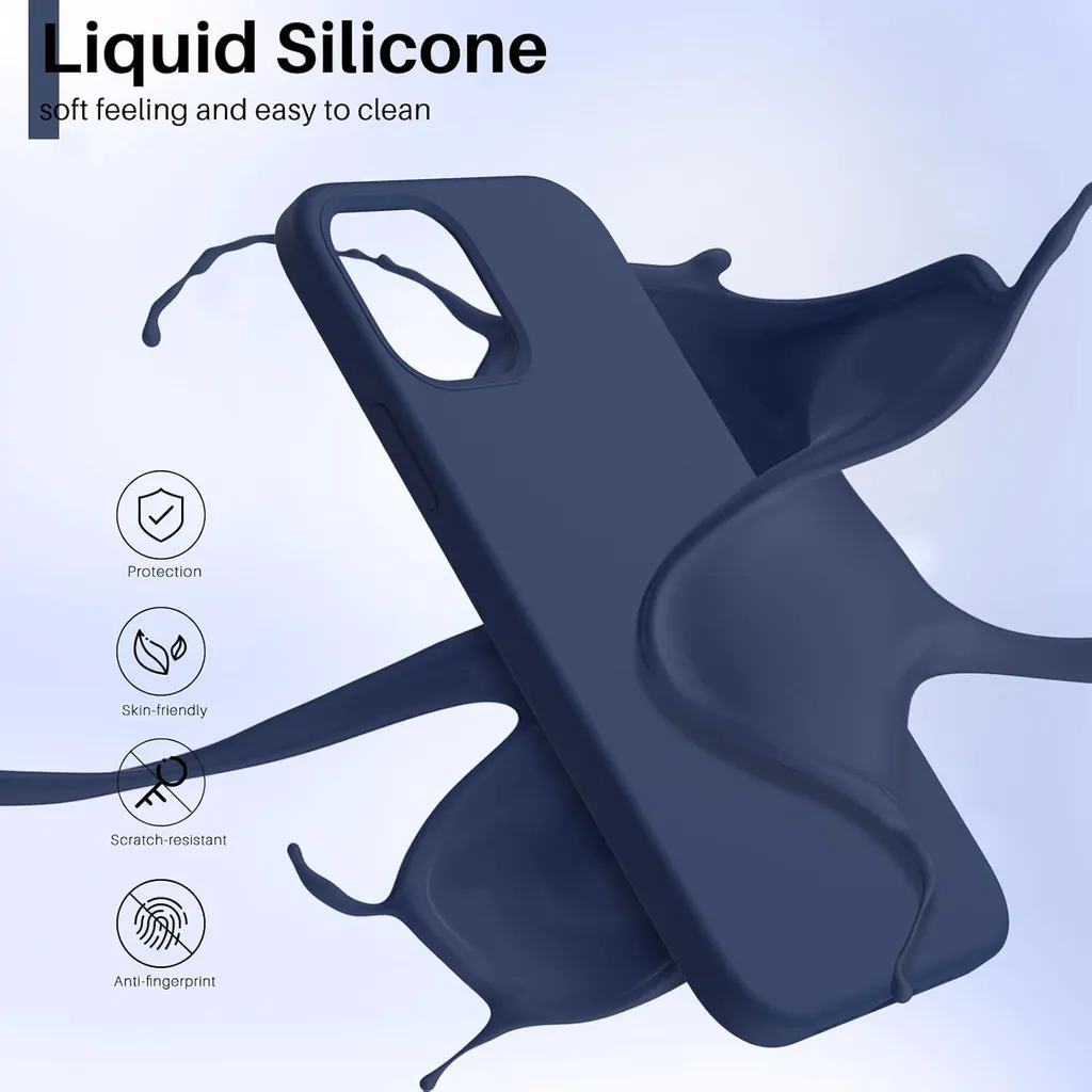 Coque silicone iPhone 12 Pro anti-rayures et anti-glisse bleu foncé - 3
