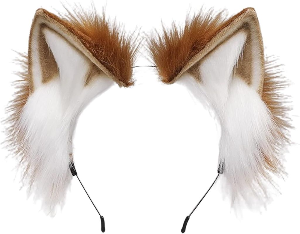 ZFKJERS Handgefertigtes Fell Fuchs Katzenohren Stirnband Fursuit Kopfbedeckung Cosplay Kostš¹m Party Zubeh?r
