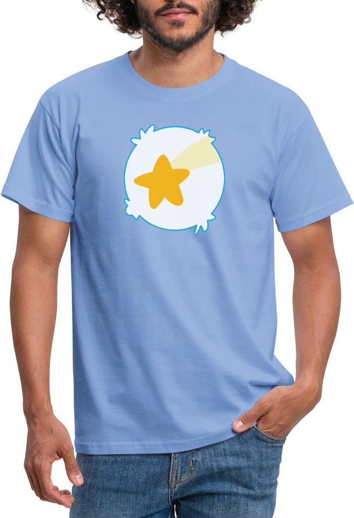 Spreadshirt Bärchi Glücksbär Wunsch Stern Hellblau Karneval Männer T-Shirt, XXL, Carolina Blue