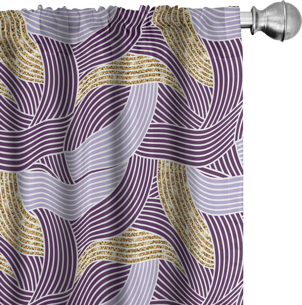 ABAKUHAUS Geometrisch Vorhänge, Gardinen, Gekreuzte Curved Arc Design mit verschiedenen Farben Abstraktes Motiv, 2 Stück 75 x 245 cm, Lavendel Lila