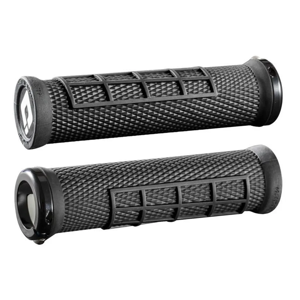 Poignées VTT Lock-On ODI Elite Flow Noir Haute Performance de 130mm