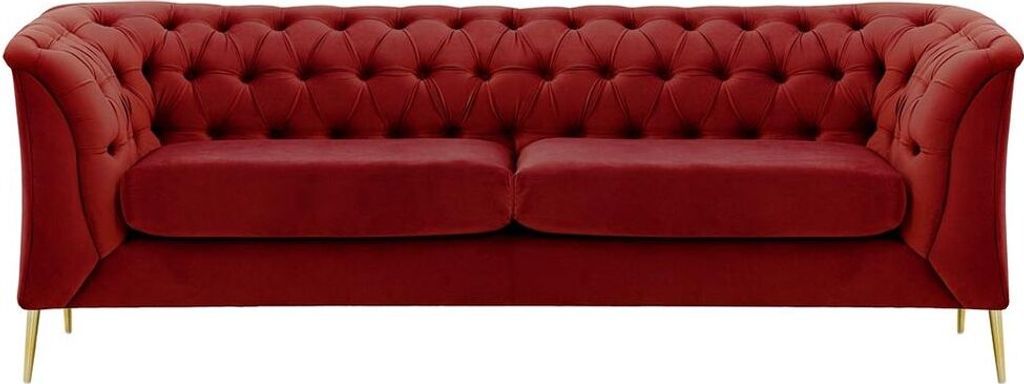 SLF24 - 2,5-Sitzer Sofa Chesterfield Modern - rot - Velluto 7