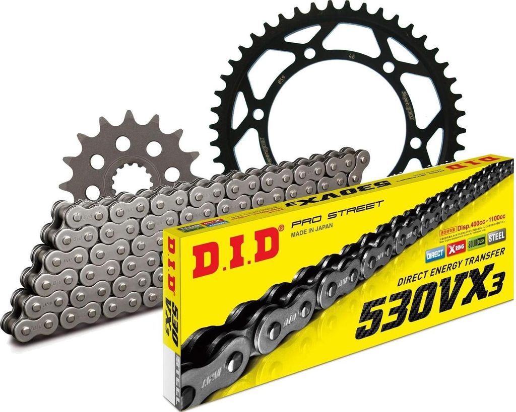 DID Kit Stahl Kompatibel mit Yamaha FZR1000 Genesis >530< 87-88 16-46-110 DID530VX3 Endlos
