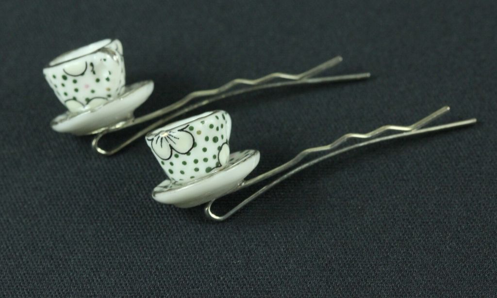 Tassen 2er Set Haarspangen Haarklammern Miniblings Teetassen Tasse Teatime Punkte