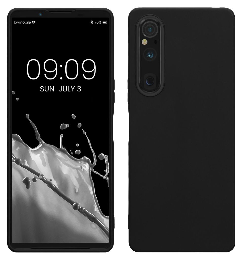 kwmobile Handyhülle für Sony Xperia 1 V Hülle - TPU Case - Kabelloses Laden - Schutzhülle Cover in Schwarz