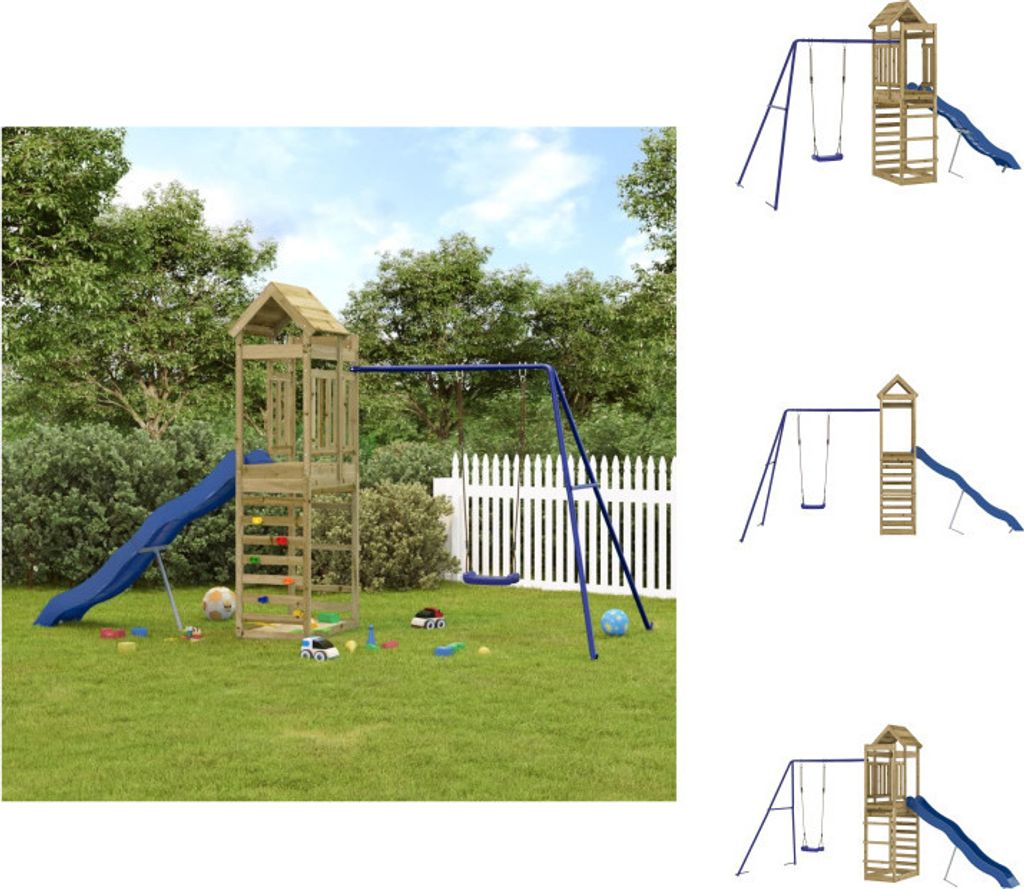 vidaXL Spielturm Imprägniertes Kiefernholz - Schaukeln & Spieltürme
