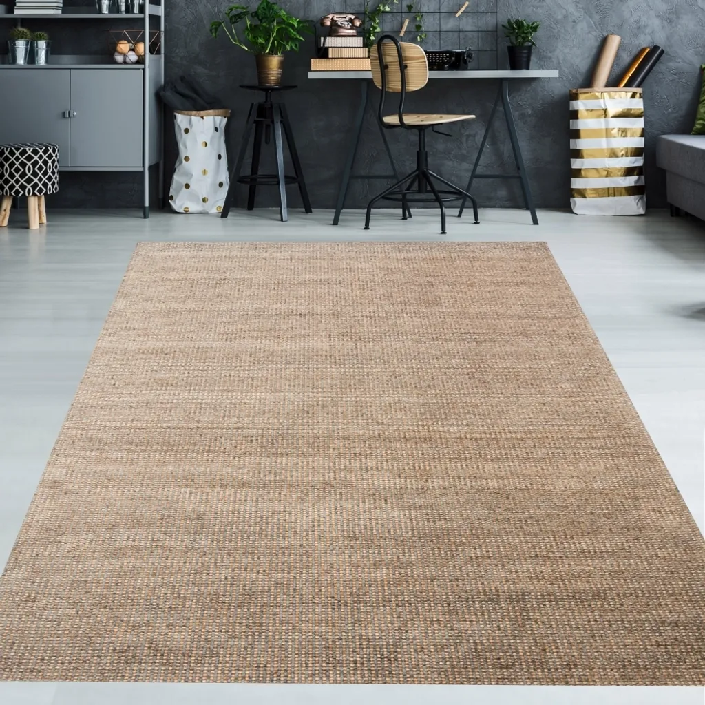 Grand tapis naturel terracotta 200x290 cm - Texture tissée et robuste