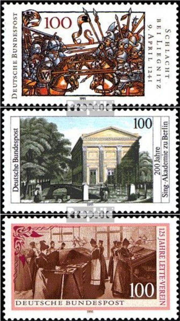 Briefmarken BRD (BR.Deutschland) 1991 Mi 1511,1520,1521 (kompl.Ausgaben) gestempelt 750.Jahrestag der Schlacht bei Liegnitz