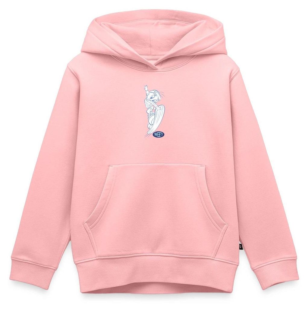 Spreadshirt Looney Tunes Tweety Mit Snowboard Kinder Premium Hoodie, 146/152 (10 Jahre), Rosa